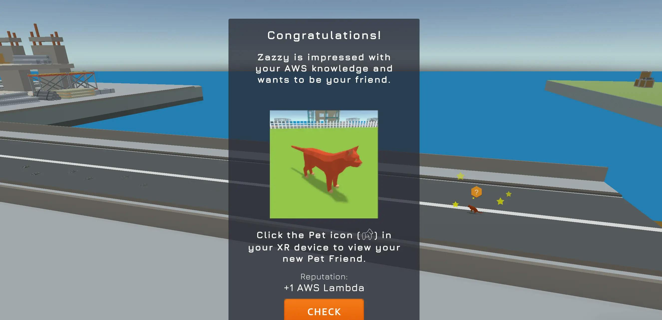 Befriend a pet in-game by answering quick quiz questions